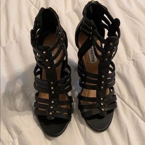 Steve Madden Black Cage Heel